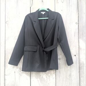 Prologue Soft Shell Belted Blazer Black Minimalist ElevatedBasic Women's Large